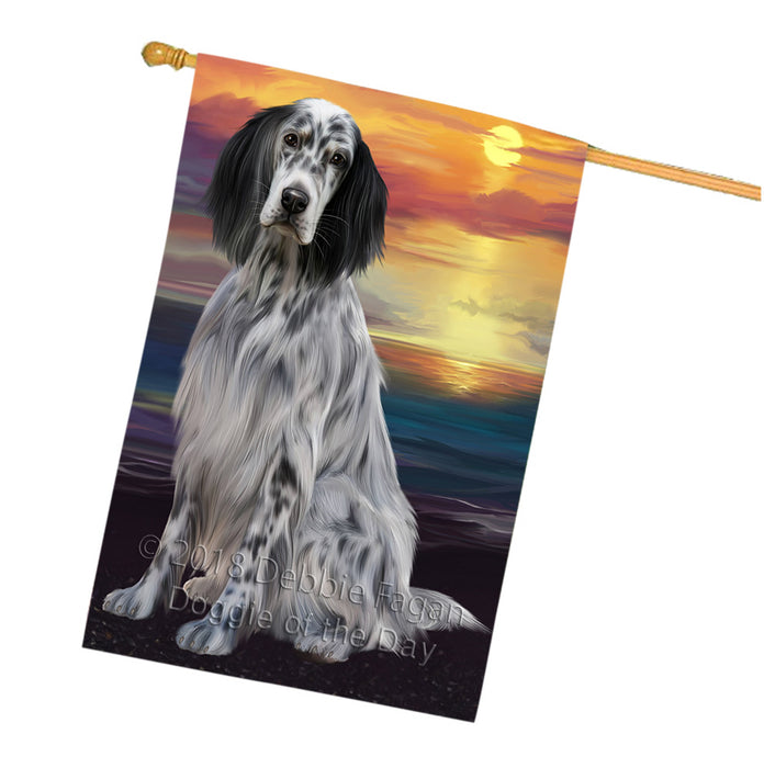 Sunset English Setter Dog House Flag FLG65177