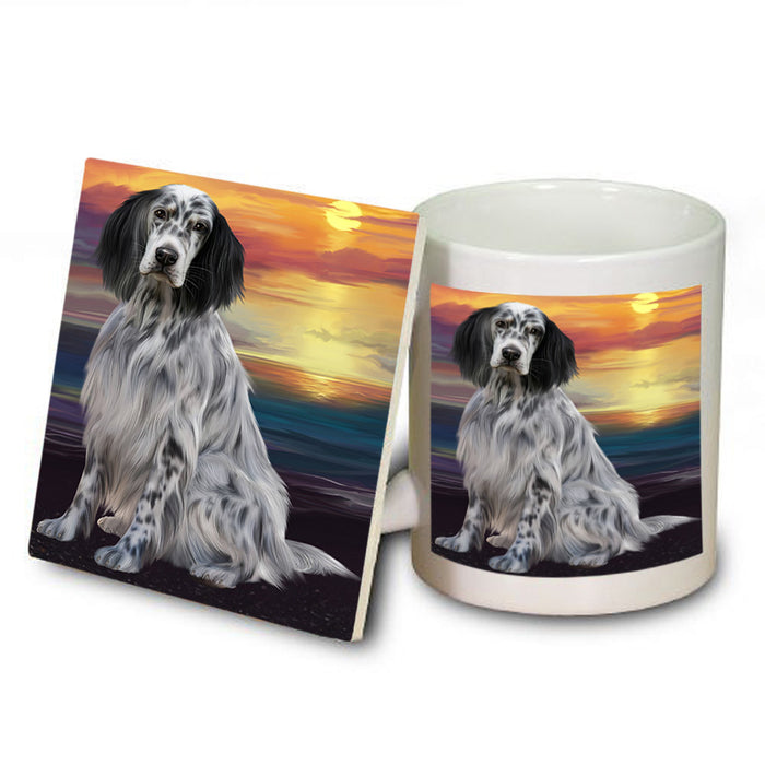 Sunset English Setter Dog Mug and Coaster Set MUC57145