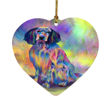Paradise Wave English Setter Dog Heart Christmas Ornament HPOR57063