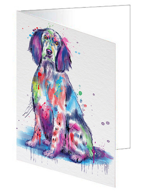 Watercolor English Setter Dog Handmade Artwork Assorted Pets Greeting Cards and Note Cards with Envelopes for All Occasions and Holiday Seasons GCD77048