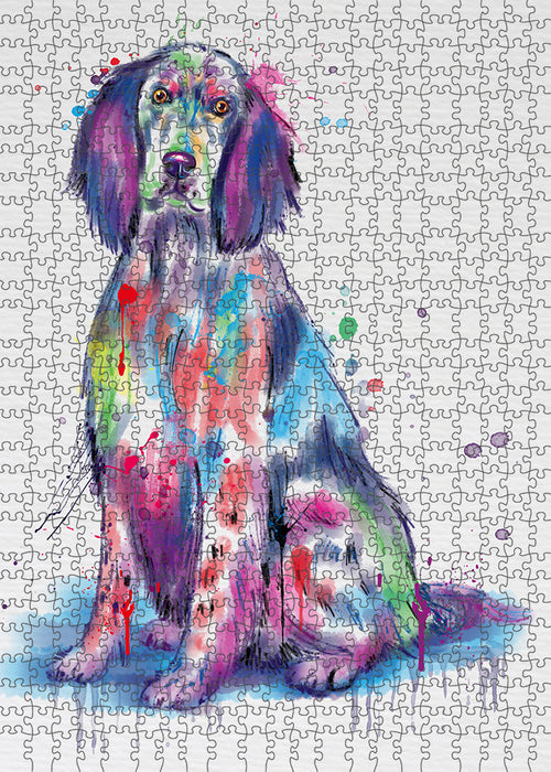 Watercolor English Setter Dog Puzzle with Photo Tin PUZL97368