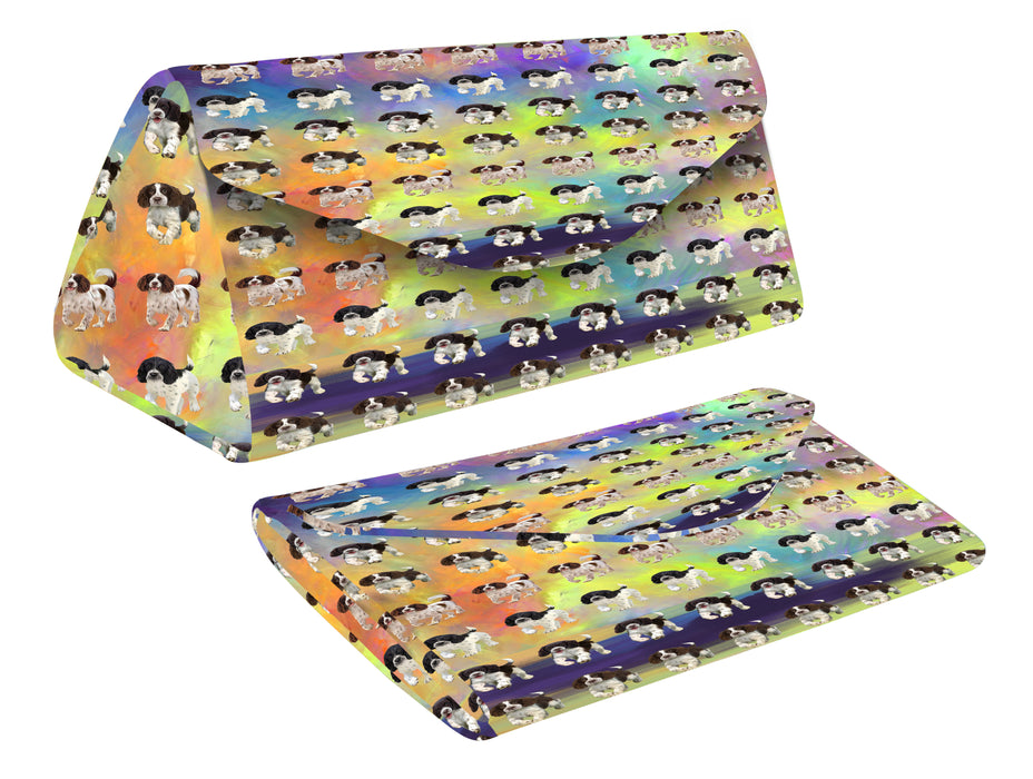 Paradise Wave English Spring Spaniel Dogs Foldable Glasses Case