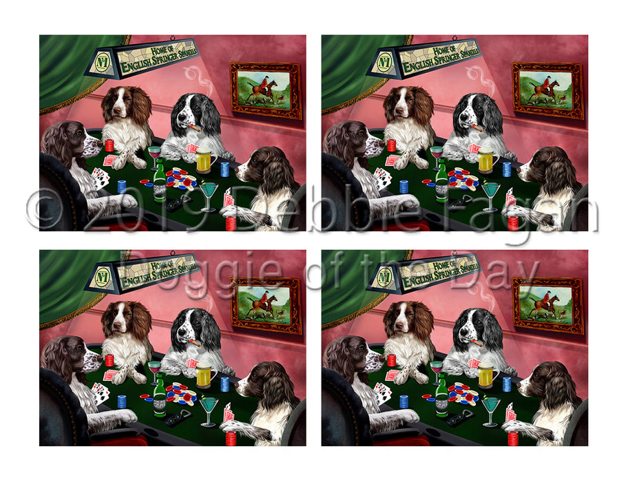 Home of  English Springer Spaniel Dogs Playing Poker Placemat