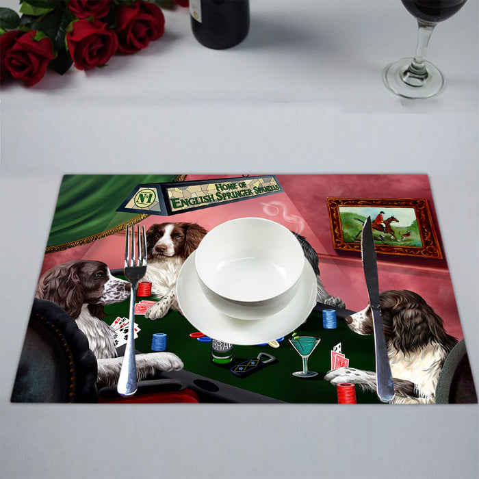 Home of  English Springer Spaniel Dogs Playing Poker Placemat