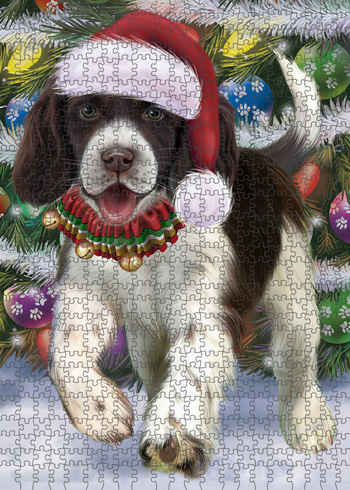 Trotting in the Snow English Springer Spaniel Dog Puzzle  PUZL85960