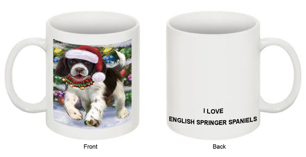 Trotting in the Snow English Springer Spaniel Dog Coffee Mug MUG49971