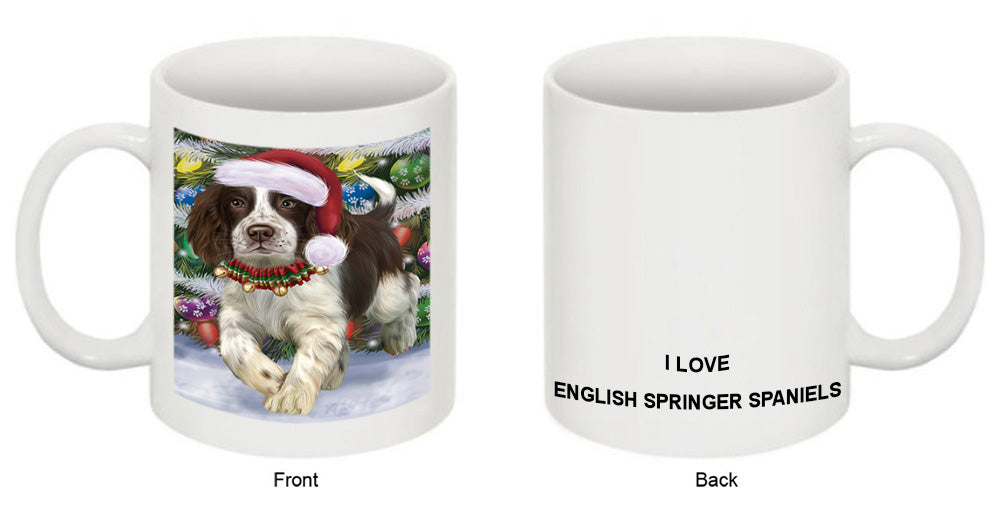 Trotting in the Snow English Springer Spaniel Dog Coffee Mug MUG49974