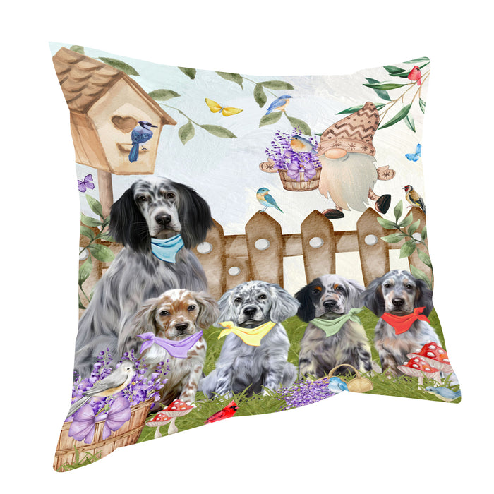 English Setter Throw Pillow: Explore a Variety of Designs, Cushion Pillows for Sofa Couch Bed, Personalized, Custom, Dog Lover's Gifts