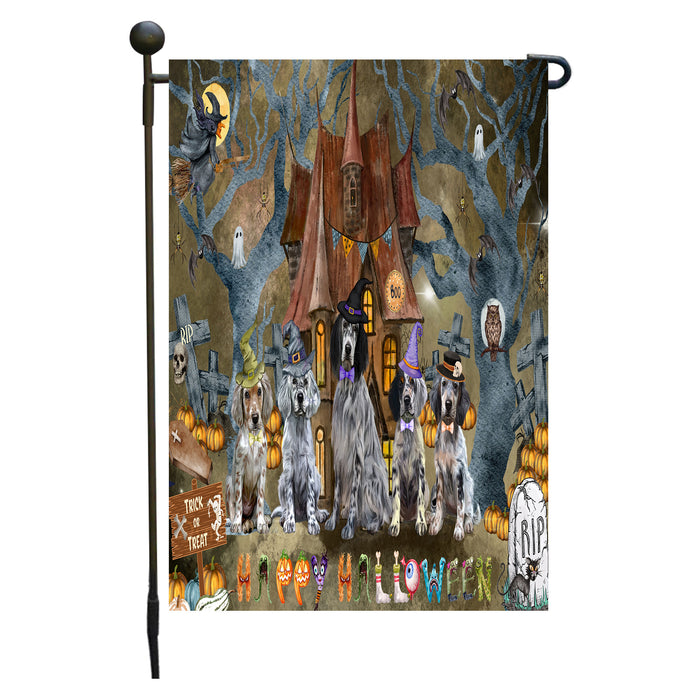 English Setter Dogs Garden Flag: Explore a Variety of Designs, Personalized, Custom, Weather Resistant, Double-Sided, Outdoor Garden Halloween Yard Decor for Dog and Pet Lovers