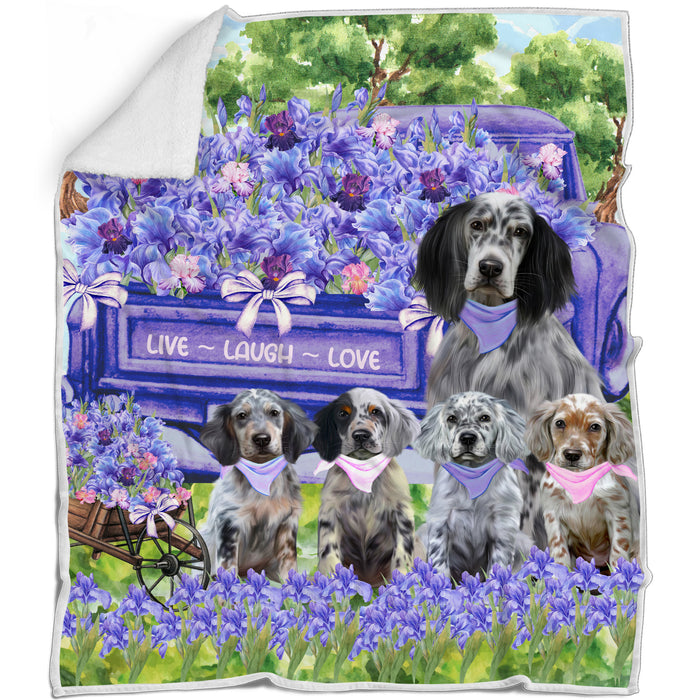 English Setter Blanket: Explore a Variety of Designs, Personalized, Custom Bed Blankets, Cozy Sherpa, Fleece and Woven, Dog Gift for Pet Lovers