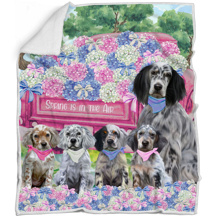 English Setter Blanket: Explore a Variety of Custom Designs, Bed Cozy Woven, Fleece and Sherpa, Personalized Dog Gift for Pet Lovers