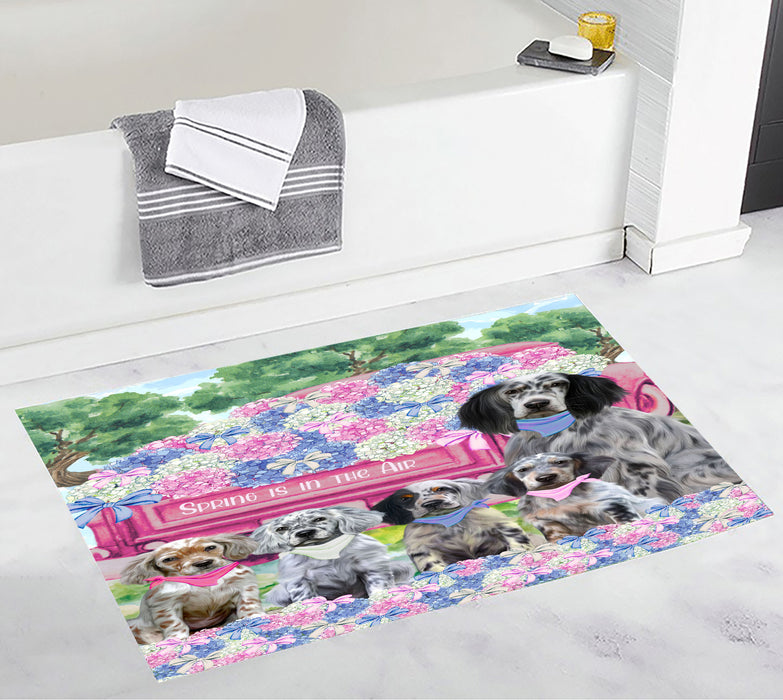 English Setter Custom Bath Mat, Explore a Variety of Personalized Designs, Anti-Slip Bathroom Pet Rug Mats, Dog Lover's Gifts