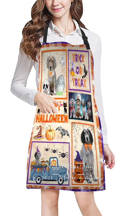 Happy Halloween Trick or Treat English Setter Dogs Cooking Kitchen Adjustable Apron Apron49317