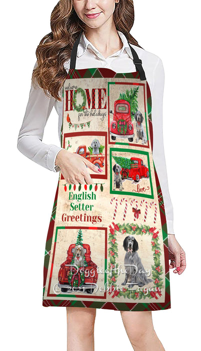 Welcome Home for Holidays English Setter Dogs Apron Apron48409