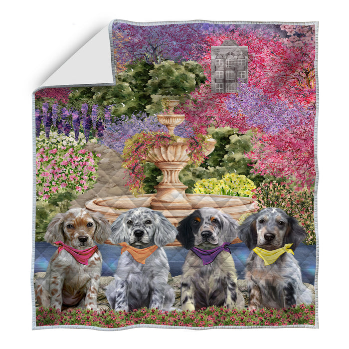 English Setter Quilt, Explore a Variety of Bedding Designs, Bedspread Quilted Coverlet, Custom, Personalized, Pet Gift for Dog Lovers