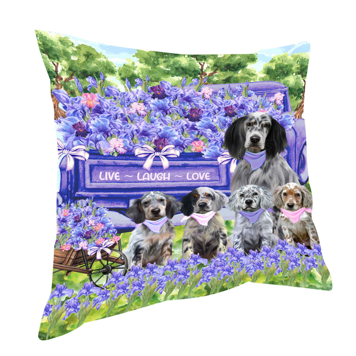 English Setter Pillow, Cushion Throw Pillows for Sofa Couch Bed, Explore a Variety of Designs, Custom, Personalized, Dog and Pet Lovers Gift