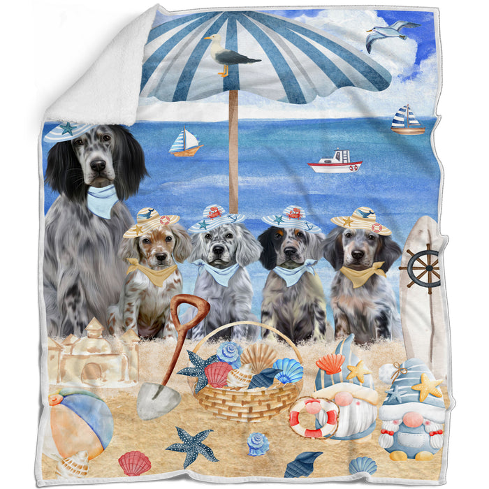 English Setter Bed Blanket, Explore a Variety of Designs, Personalized, Throw Sherpa, Fleece and Woven, Custom, Soft and Cozy, Dog Gift for Pet Lovers