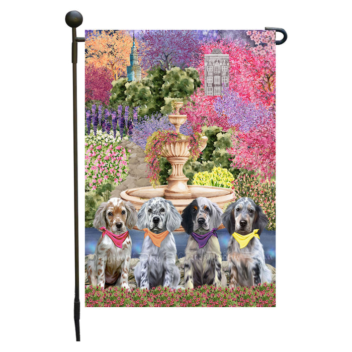 English Setter Dogs Garden Flag: Explore a Variety of Designs, Weather Resistant, Double-Sided, Custom, Personalized, Outside Garden Yard Decor, Flags for Dog and Pet Lovers