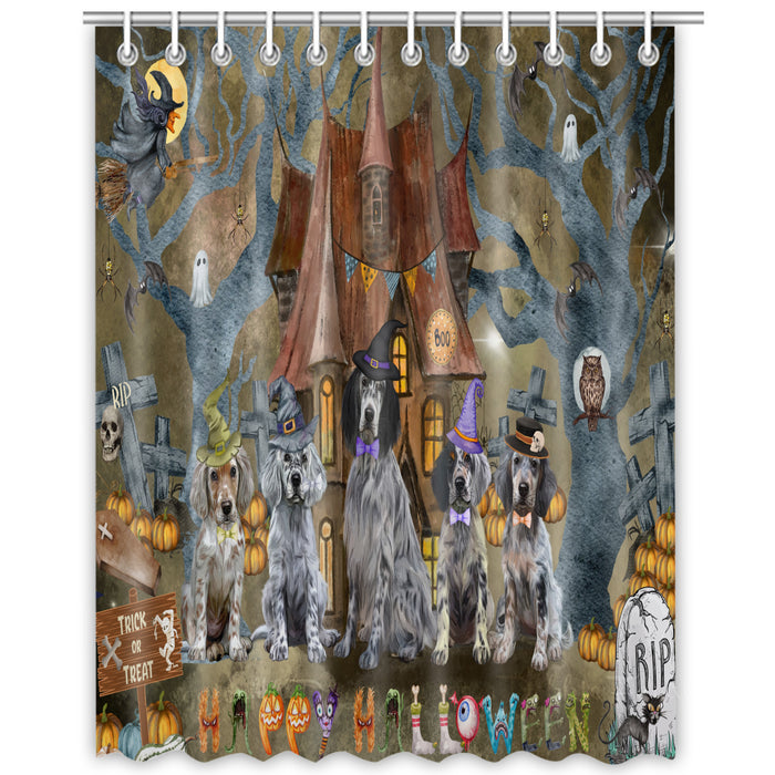 English Setter Shower Curtain: Explore a Variety of Designs, Personalized, Custom, Waterproof Bathtub Curtains for Bathroom Decor with Hooks, Pet Gift for Dog Lovers