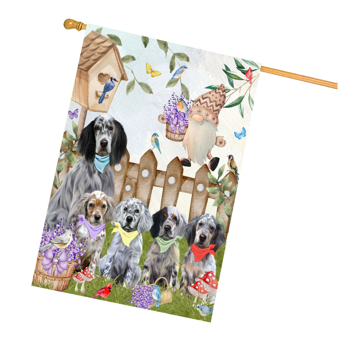 English Setter Dogs House Flag: Explore a Variety of Designs, Custom, Personalized, Weather Resistant, Double-Sided, Home Outside Yard Decor for Dog and Pet Lovers