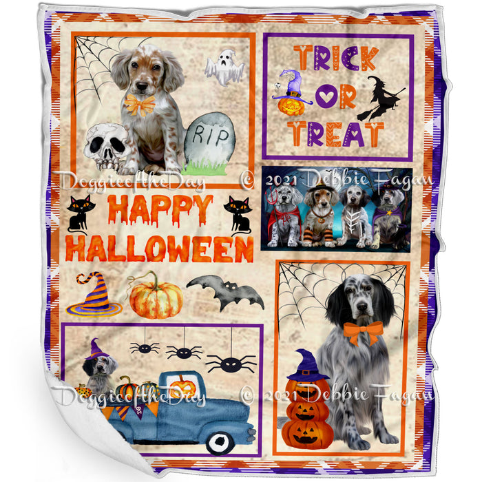 Happy Halloween Trick or Treat English Setter Dogs Blanket BLNKT143745
