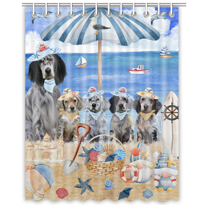 English Setter Shower Curtain, Custom Bathtub Curtains with Hooks for Bathroom, Explore a Variety of Designs, Personalized, Gift for Pet and Dog Lovers