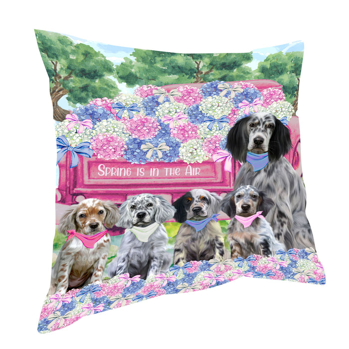 English Setter Pillow, Explore a Variety of Personalized Designs, Custom, Throw Pillows Cushion for Sofa Couch Bed, Dog Gift for Pet Lovers
