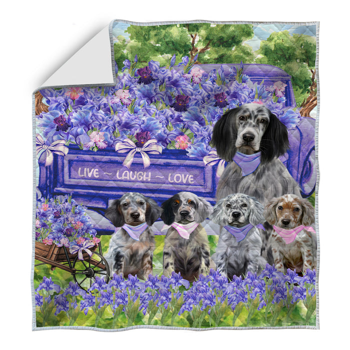 English Setter Quilt: Explore a Variety of Personalized Designs, Custom, Bedding Coverlet Quilted, Pet and Dog Lovers Gift