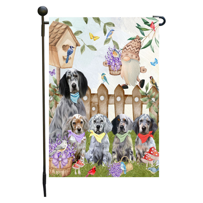English Setter Dogs Garden Flag: Explore a Variety of Designs, Custom, Personalized, Weather Resistant, Double-Sided, Outdoor Garden Yard Decor for Dog and Pet Lovers