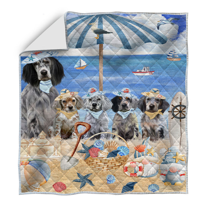 English Setter Quilt: Explore a Variety of Custom Designs, Personalized, Bedding Coverlet Quilted, Gift for Dog and Pet Lovers