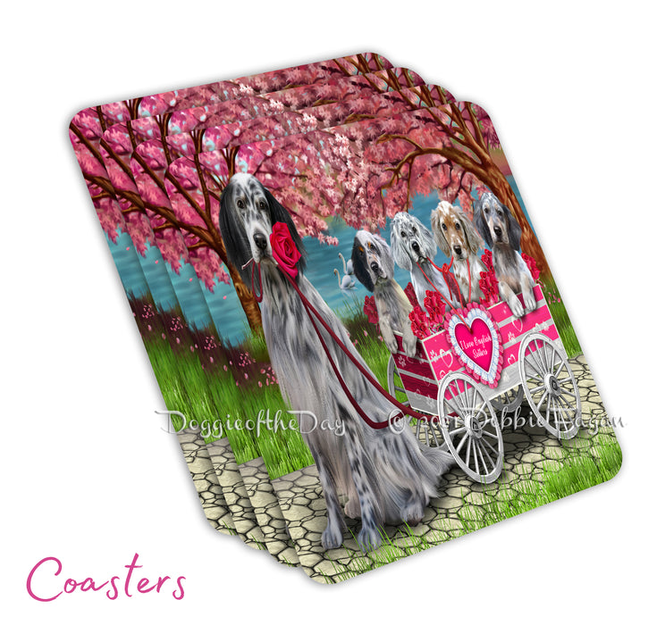 Mother's Day Gift Basket English Setter Dogs Blanket, Pillow, Coasters, Magnet, Coffee Mug and Ornament