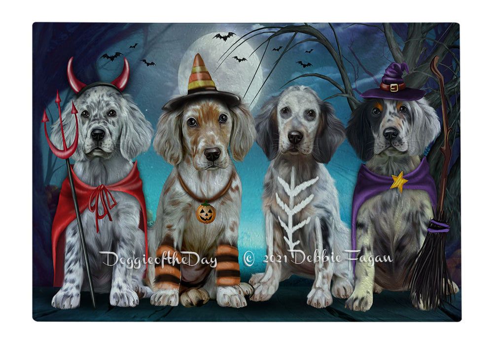 Happy Halloween Trick or Treat English Setter Dogs Cutting Board - Easy Grip Non-Slip Dishwasher Safe Chopping Board Vegetables C79597