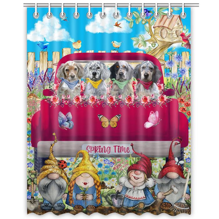English Setter Shower Curtain: Explore a Variety of Designs, Custom, Personalized, Waterproof Bathtub Curtains for Bathroom with Hooks, Gift for Dog and Pet Lovers