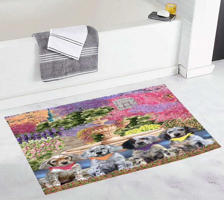 English Setter Bath Mat: Non-Slip Bathroom Rug Mats, Custom, Explore a Variety of Designs, Personalized, Gift for Pet and Dog Lovers
