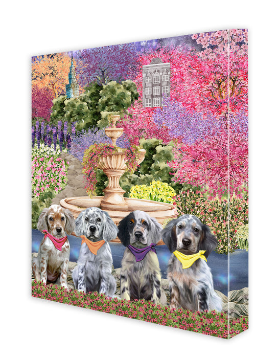 English Setter Wall Art Canvas, Explore a Variety of Designs, Custom Digital Painting, Personalized, Ready to Hang Room Decor, Dog Gift for Pet Lovers