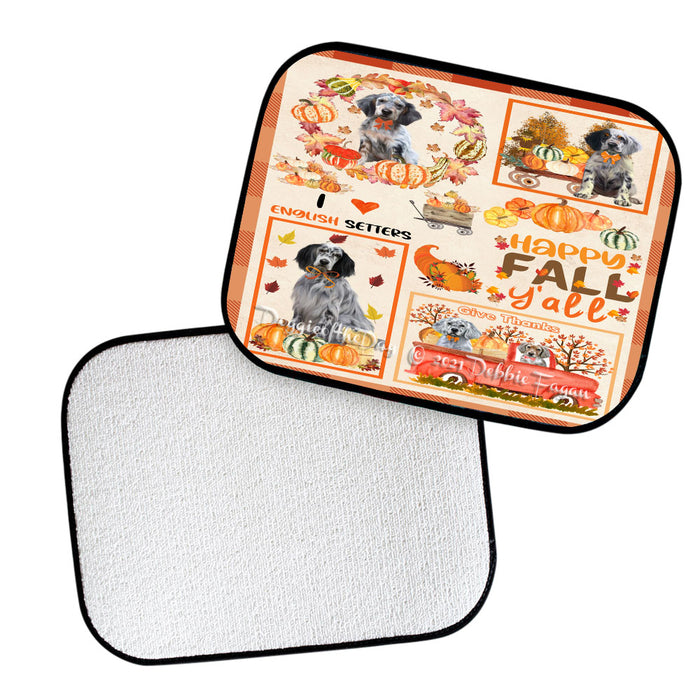 Happy Fall Y'all Pumpkin English Setter Dogs Polyester Anti-Slip Vehicle Carpet Car Floor Mats CFM49189