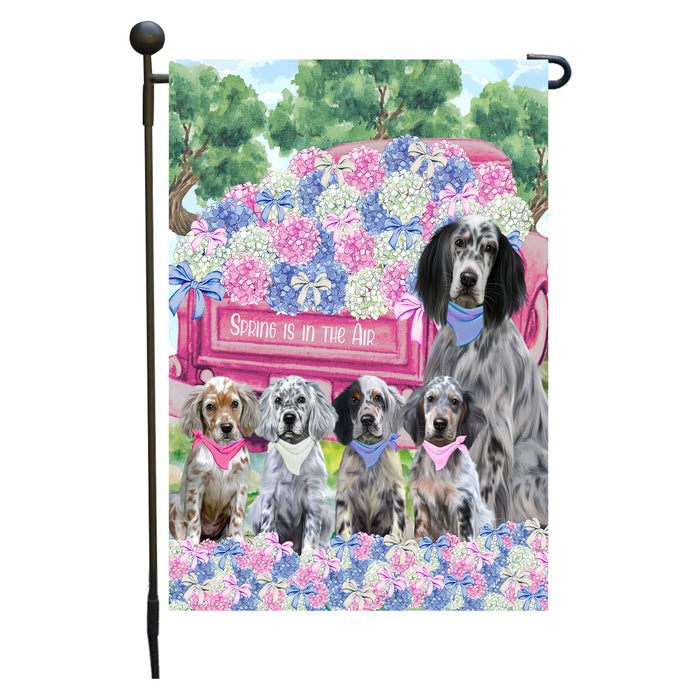 English Setter Dogs Garden Flag: Explore a Variety of Personalized Designs, Double-Sided, Weather Resistant, Custom, Outdoor Garden Yard Decor for Dog and Pet Lovers