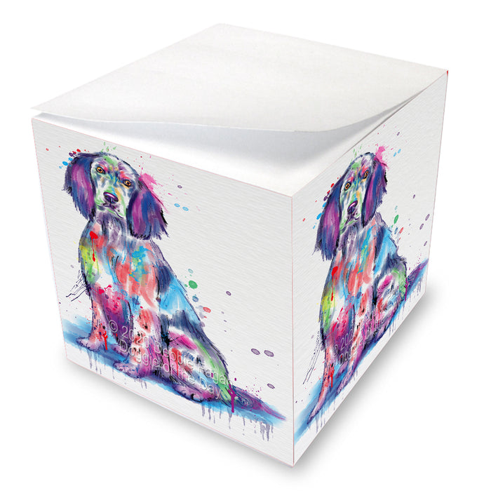 Watercolor English Setter Dog Note Cube NOC-DOTD-A56911