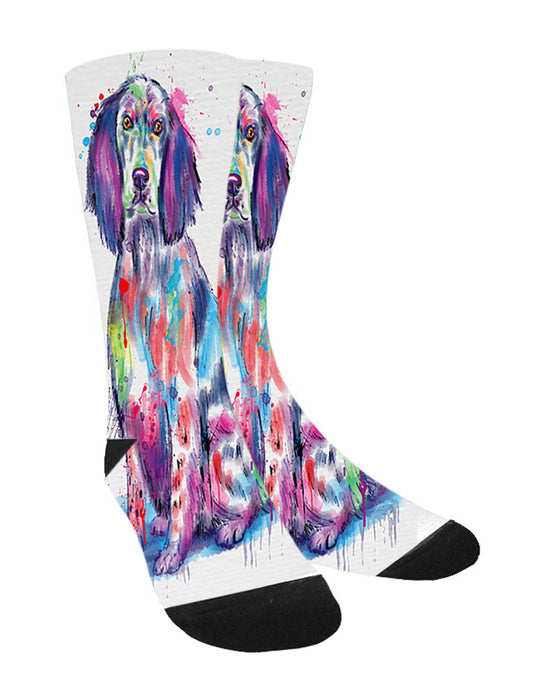 Watercolor English Setter Dog Women's Casual Socks