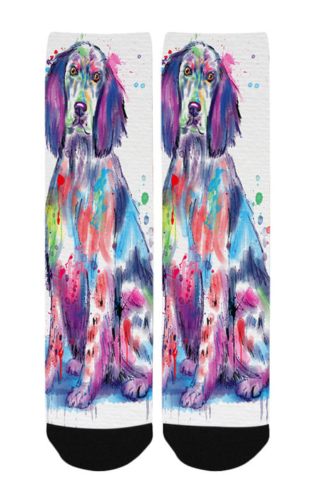 Watercolor English Setter Dog Women's Casual Socks
