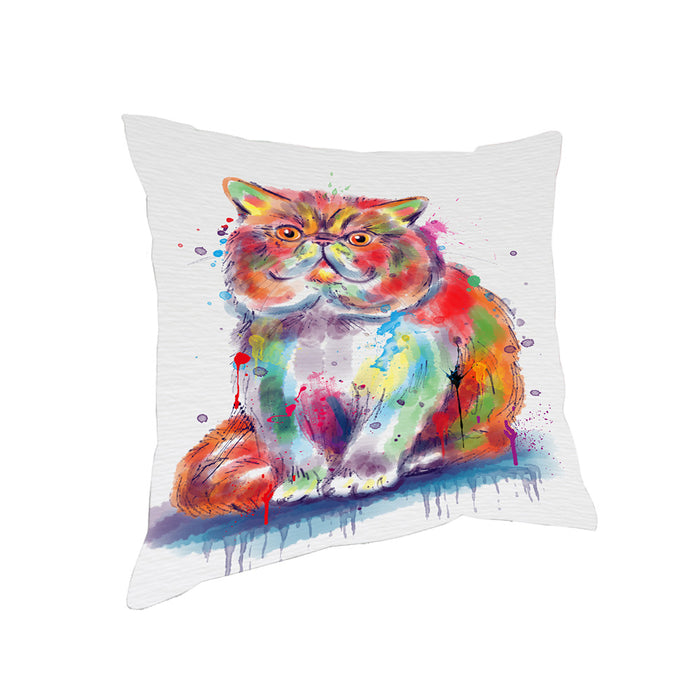Watercolor Exotic Shorthair Cat Pillow with Top Quality High-Resolution Images - Ultra Soft Pet Pillows for Sleeping - Reversible & Comfort - Ideal Gift for Dog Lover - Cushion for Sofa Couch Bed - 100% Polyester