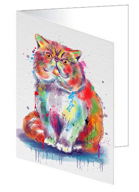 Watercolor Exotic Shorthair Cat Handmade Artwork Assorted Pets Greeting Cards and Note Cards with Envelopes for All Occasions and Holiday Seasons GCD79097