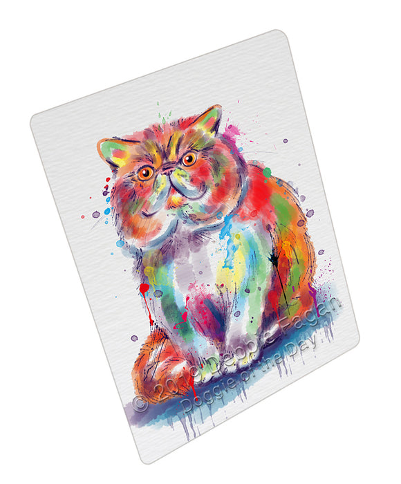 Watercolor Exotic Shorthair Cat Cutting Board - For Kitchen - Scratch & Stain Resistant - Designed To Stay In Place - Easy To Clean By Hand - Perfect for Chopping Meats, Vegetables
