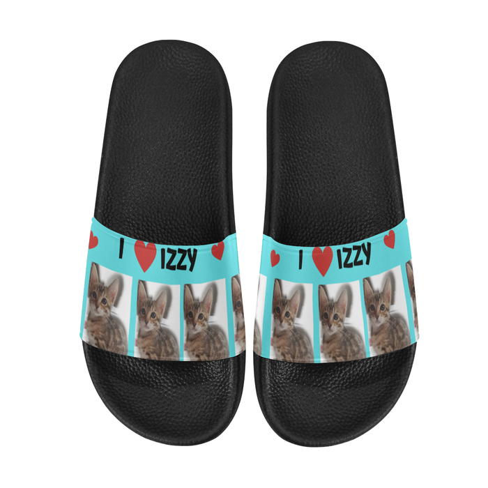 Custom Add Your Photo Here PET Dog Cat Photos on Women's Slide Sandals