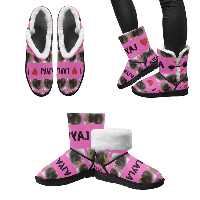 Custom Add Your Photo Here PET Dog Cat Photos on Women's Snow Boot