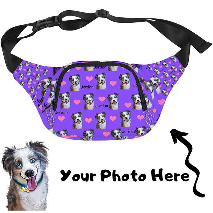 Custom Add Your Photo Here PET Dog Cat Photos on Fanny Pack