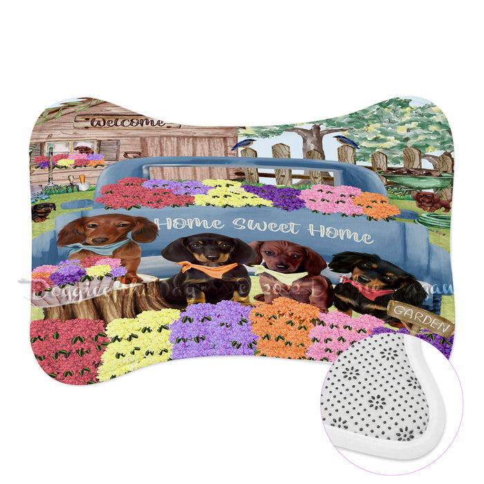 Rhododendron Home Sweet Home Garden Blue Truck Dachshund Dog Pet Feeding Mats