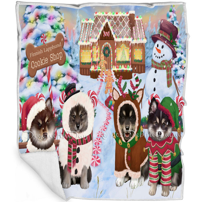 Holiday Gingerbread Cookie Shop Finnish Lapphund Dogs Blanket BLNKT143406