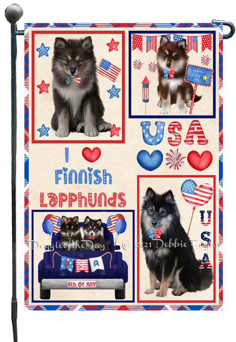 4th of July Independence Day I Love USA Finnish Lapphund Dogs Garden Flag GFLG66899
