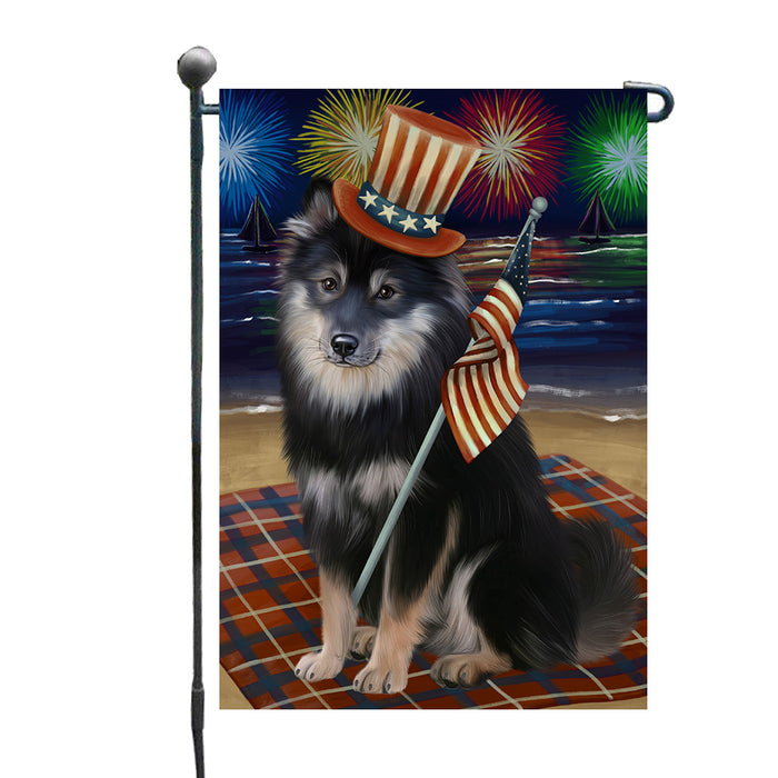 4th of July Independence Day Firework Finnish Lapphund Dog Garden Flags Outdoor Decor for Homes and Gardens Double Sided Garden Yard Spring Decorative Vertical Home Flags Garden Porch Lawn Flag for Decorations GFLG67695